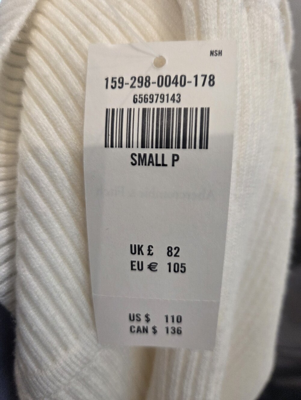 Abercrombie Off-Shoulder Ribbed Maxi Dress in Cream - Picture 2 of 3